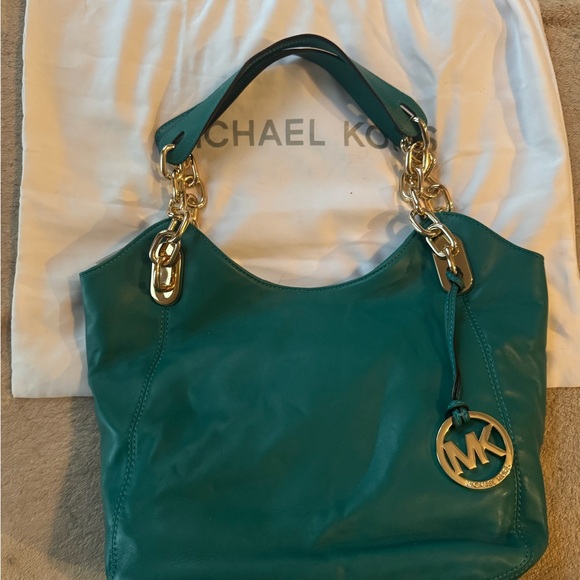 Michael Kors Handbags - Michael Kors Teal Leather Shoulder Bag